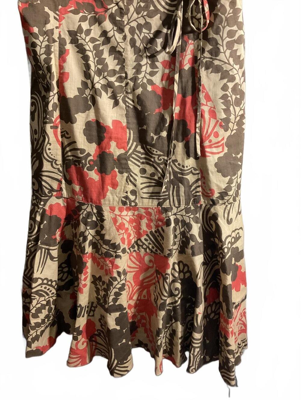 DKNY Drop Waist  Floral Print Midi Dress with Tie Straps Size 14 - Picture 3 of 12